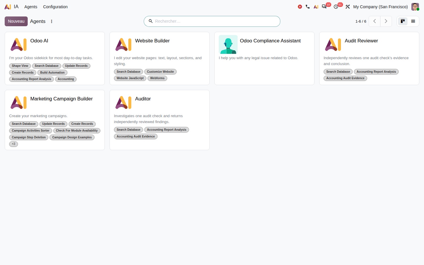 Les agents IA d'Odoo 20
